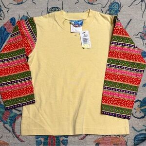 Nickelodeon blues clues vintage Kids Yellow Shirt with Colorful Sleeves